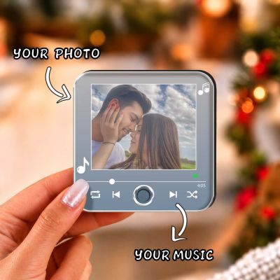 Personalized Musical Fridge Magnet for Couples | Long Distance Relationship Gift | Loveable Person Gift Birthday Gift for Husband Wife Rechargeable Playable Music Player